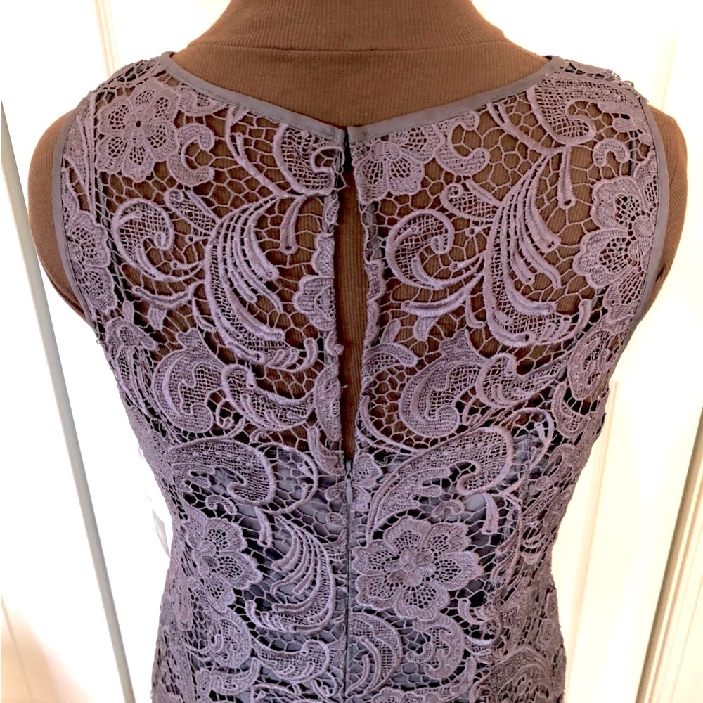 NWT Price Drop‼️Adrianna Papell. Mid-Gray Short to Midi, Lace Dress. Size:4 - Picture 4 of 11